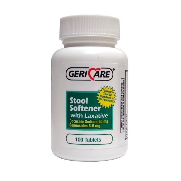 Laxative   Stool Softener Tablet 100 Per Bottle 50 Mg - 8.6 Mg Strength Docusate Sodium   Sennosides Hot on Sale