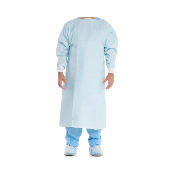 Chemotherapy Procedure Gown One Size Fits Most Blue Nonsterile Astm F739-12 Disposable Sale