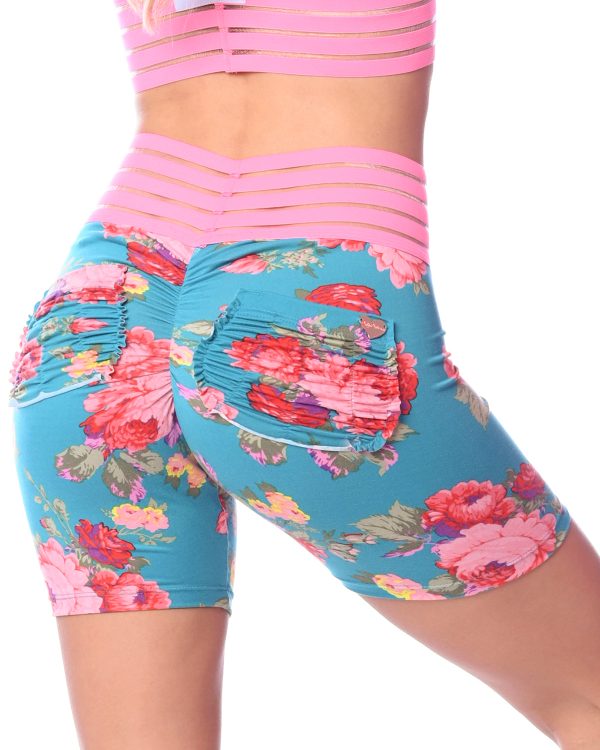 *Aqua Floral* (Silhouette MVS Shorts) Online Hot Sale - Image 2