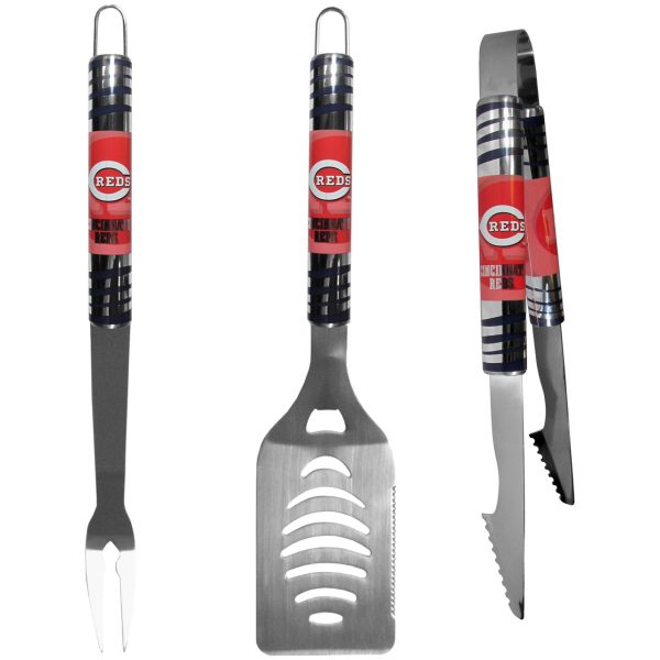 Cincinnati Reds Utensil Set Grilling BBQ Stainless Steel 3 Piece CO on Sale